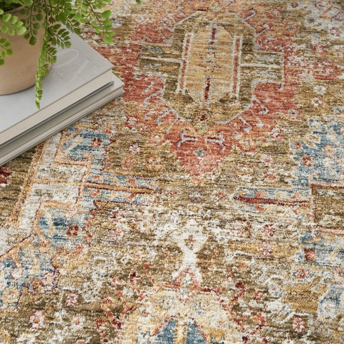 Nourison Sahar Green SHR01 8 ft. X 10 ft. Rect. Rug