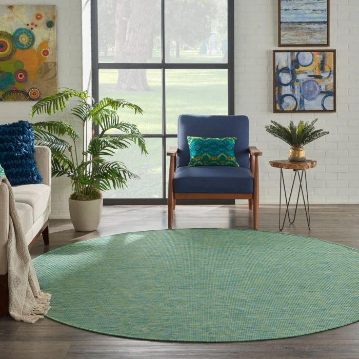 Nourison Positano Round Area Rug POS01-Blue/Green