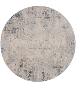 Nourison Home Rustic Textures RUS07 Ivory Grey Blue 5 ft. 3 in. Round Area Rug