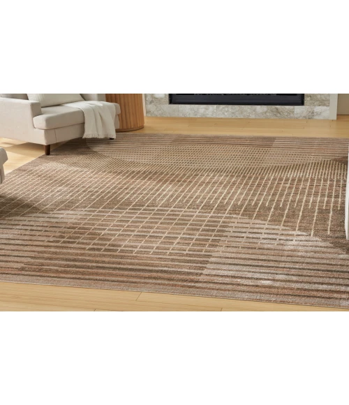 Nourison Astra Machine Washable Latte ASW03 6 ft. 7 in. X 9 ft. Rectangle Rug