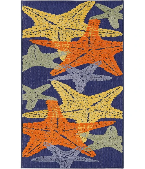 Nourison Aloha Blue Multicolor ALH28 2 ft. 3 in. X 8 ft. Rectangle Rug