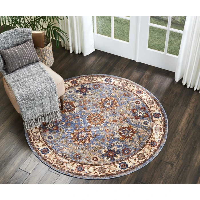 Nourison Home Lagos Blue LAG04 5ft. x Round Round Rug