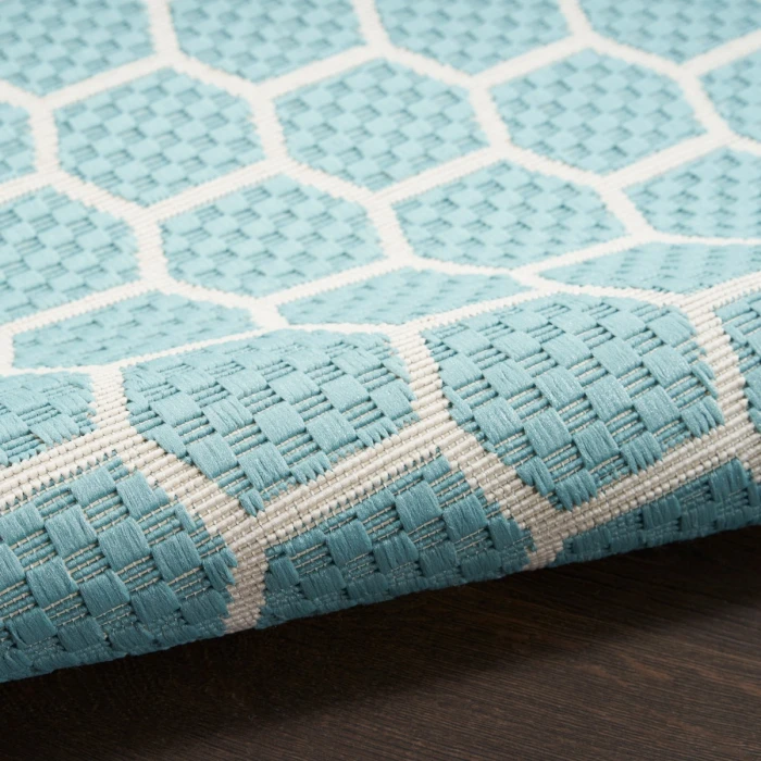 Nourison Twist Reversible Aqua TWS01 6 ft. X 9 ft. Rect. Rug