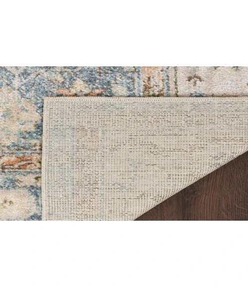 Nourison Astra Machine Washable Silver Blue ASW11 6 ft. 7 in. X 9 ft. Rectangle Rug