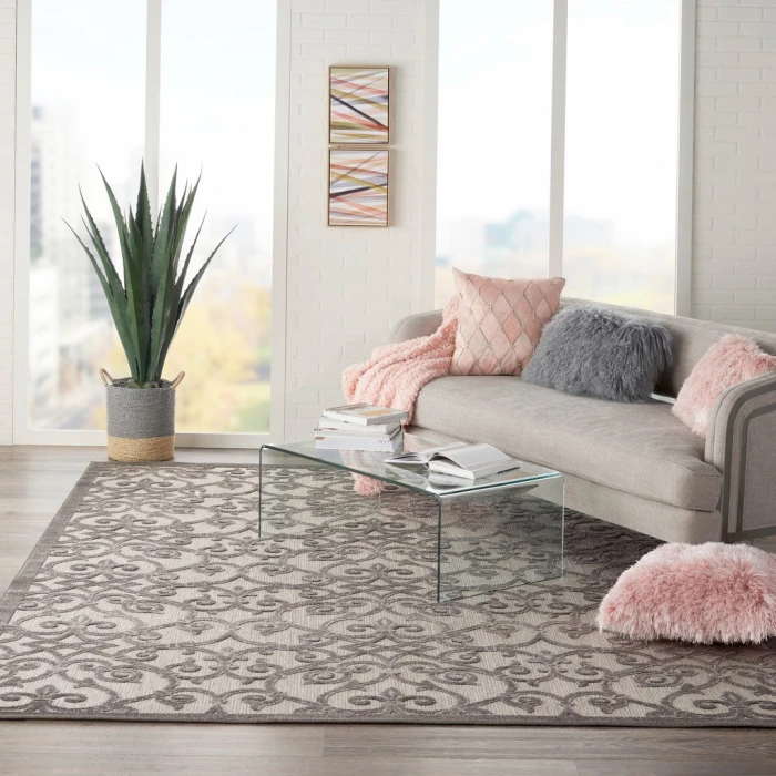 Nourison Aloha Area Rug ALH21-Grey/Charcoal