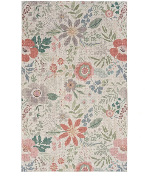 Nourison Nourison Washables Cream Multicolor NWB06 4 ft. X 6 ft. Rectangle Rug