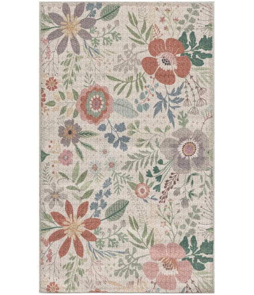 Nourison Nourison Washables Cream Multicolor NWB06 2 ft. X 3 ft. Rect. Rug