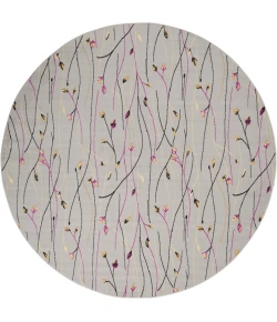 Nourison Home Grafix GRF15 Grey 8 ft. Round Area Rug
