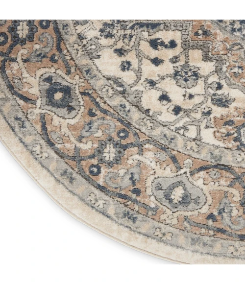 Nourison Quarry Ivory Grey QUA05 8 ft. X Round Rug
