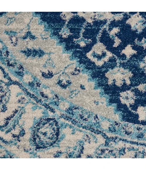 Nourison Tranquil Round Area Rug TRA06-Ivory/Navy