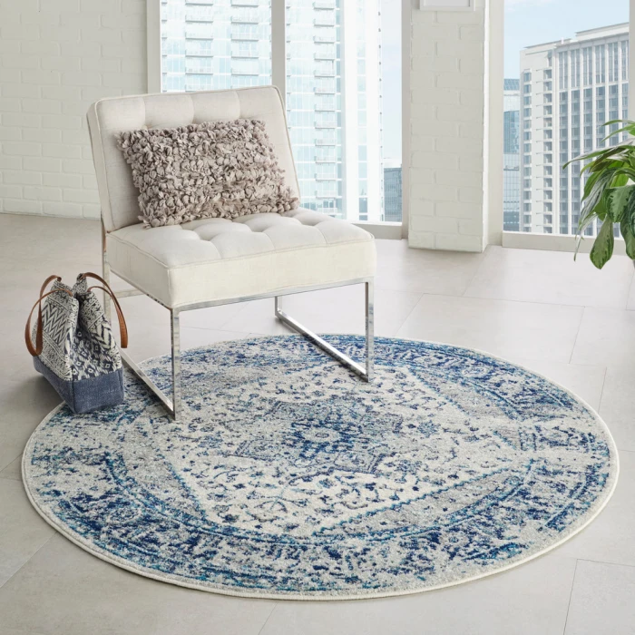 Nourison Tranquil Area Rug TRA06 Ivory/Light Blue