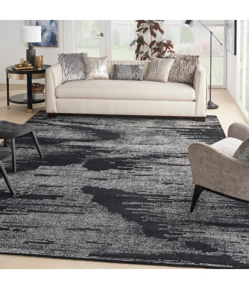 Michael Amini Ma30 Star Area Rug SMR02 Black Ivory