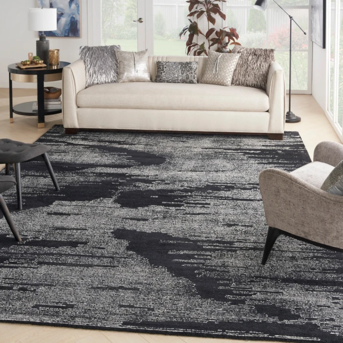 Michael Amini Ma30 Star Area Rug SMR02 Black Ivory