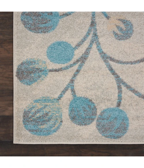 Nourison Tranquil Area Rug TRA03-Ivory/Turquoise