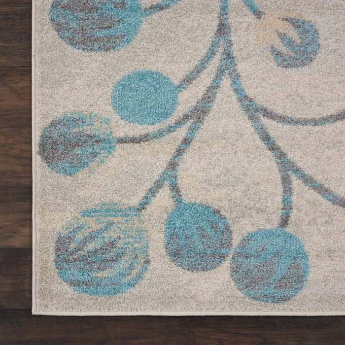 Nourison Tranquil Area Rug TRA03-Ivory/Turquoise
