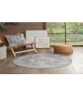 Nicole Curtis Machine Washable Series 1 Ivory Grey SR101 4 ft. Round Rug