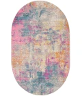 Nourison Passion Ivory Multicolor PSN36 6 ft. X 9 ft. Oval Rug