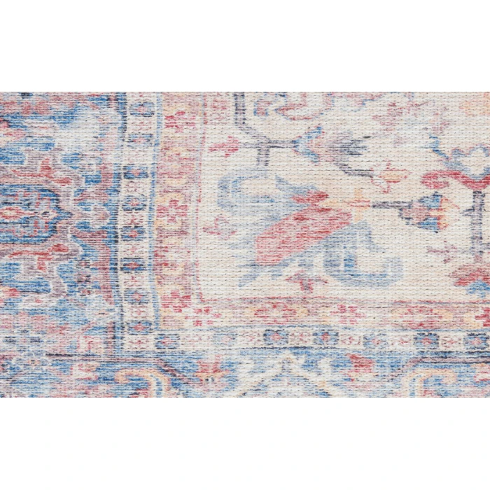 Nicole Curtis Machine Washable Series 1 Blue Multicolor SR104 3 ft. X 5 ft. Rectangle Rug