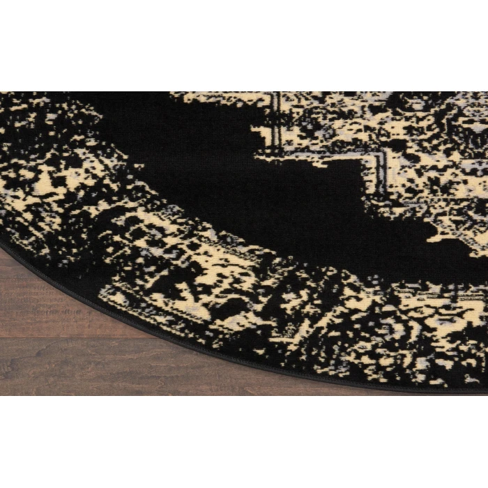 Nourison Grafix Black GRF14 4 ft. Round Rug