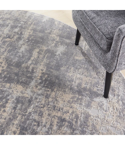 Nourison Rustic Textures Area Rug RUS01 Ivory/Silver 5'3" Round