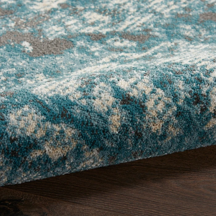 Nourison Maxell Area Rug MAE08 Ivory/Teal 3' x 5'