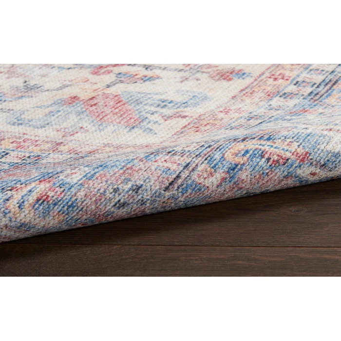 Nicole Curtis Machine Washable Series 1 Blue Multicolor SR104 3 ft. X 5 ft. Rectangle Rug