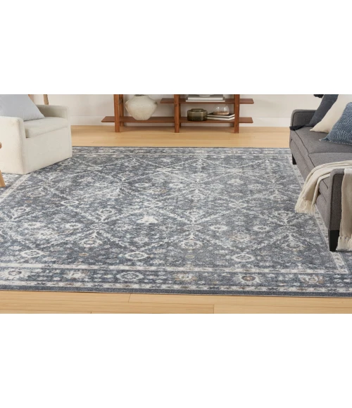 Nourison Astra Machine Washable Dark Blue ASW16 7 ft. 10 in. X 10 ft. Rectangle Rug