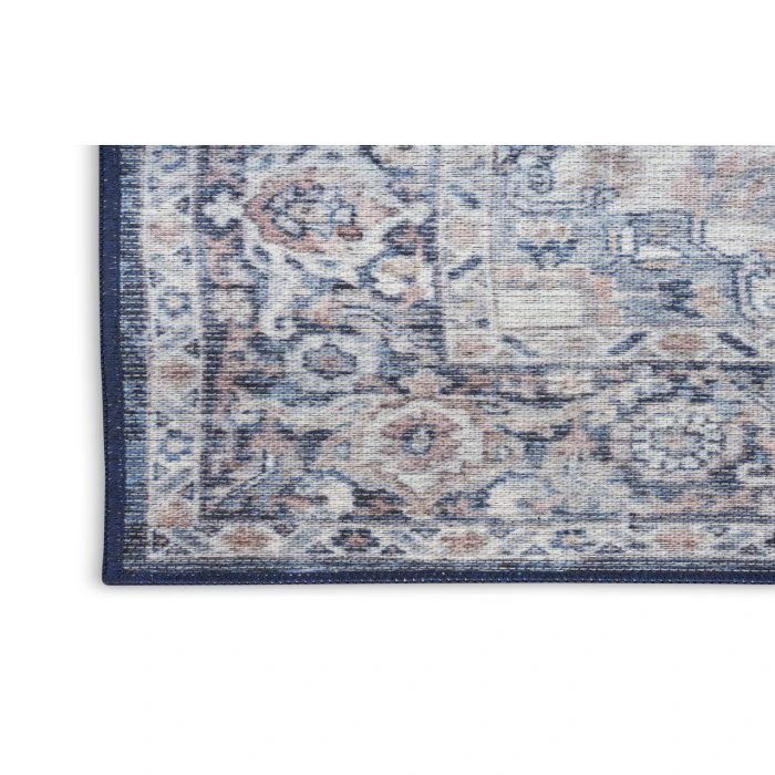 Nicole Curtis Machine Washable Series 1 Ivory Navy SR101 10 ft. X 14 ft. Rectangle Rug