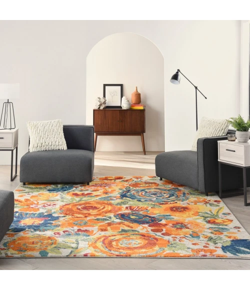 Nourison Allur Area Rug ALR07-Ivory Multicolor