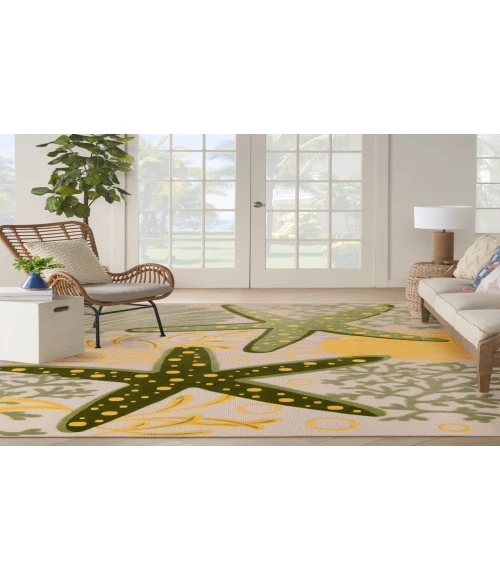 Nourison Aloha Green Yellow ALH24 10 ft. X 14 ft. Rectangle Rug