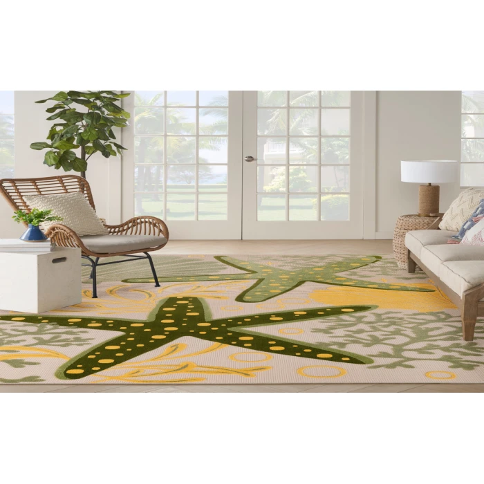 Nourison Aloha Green Yellow ALH24 10 ft. X 14 ft. Rectangle Rug
