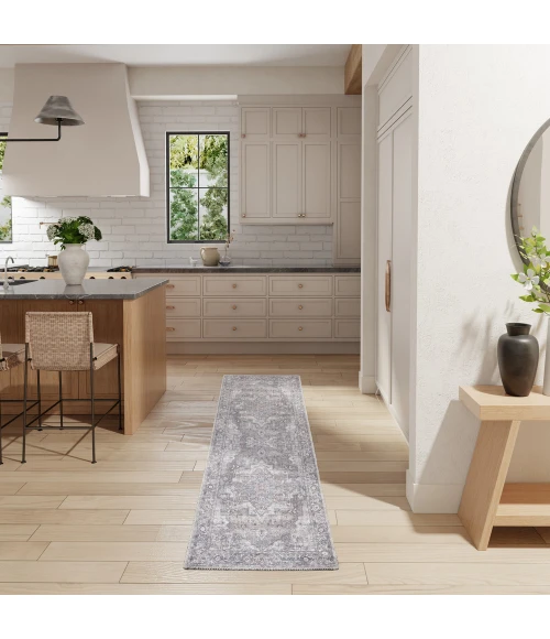 Nicole Curtis Machine Washable Series 1 Area Rug SR101 Grey