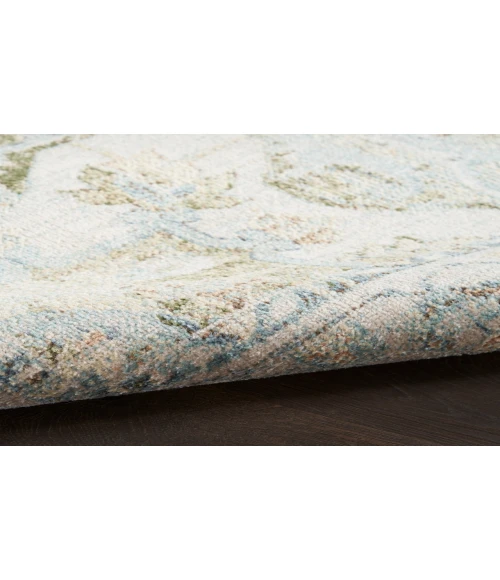 Nourison Astra Machine Washable Blue Green ASW12 2 ft. 2 in. X 8 ft. Rectangle Rug