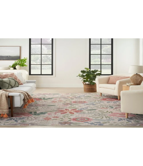 Nourison Nourison Washables Cream Multicolor NWB06 4 ft. X 6 ft. Rectangle Rug