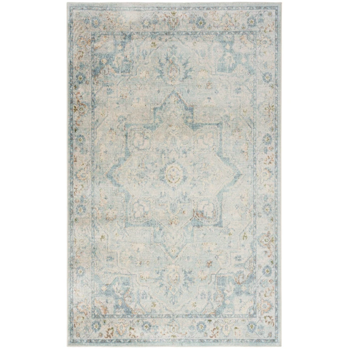 Nourison Astra Machine Washable Light Blue ASW12 4 ft. X 6 ft. Rectangle Rug