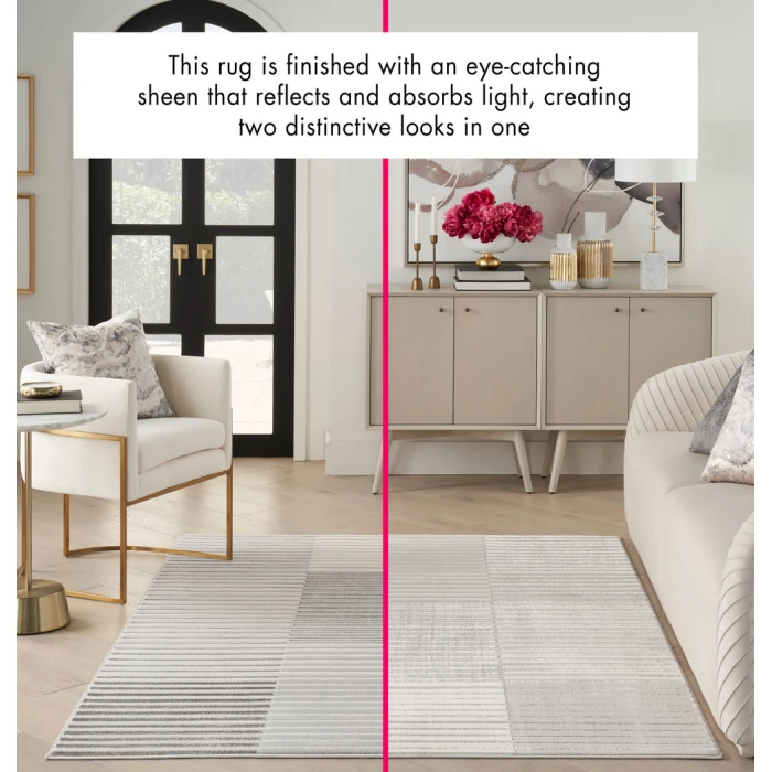 Inspire Me! Home Décor Brushstrokes Area Rug BSK04 Silver Grey