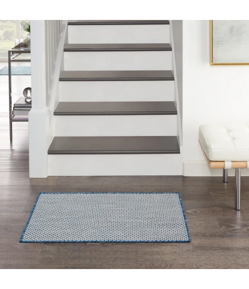 Nourison Courtyard Area Rug COU01 Ivory Blue 2' x 3'