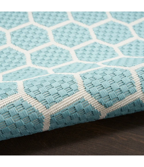 Nourison Twist Reversible Aqua TWS01 8 ft. X Round Rug