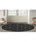 Nourison Easy Care Charcoal Black NES01 5 ft. Round Rug