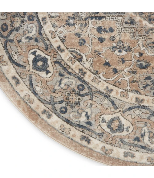 Nourison Quarry Beige Grey QUA05 8 ft. X Round Rug