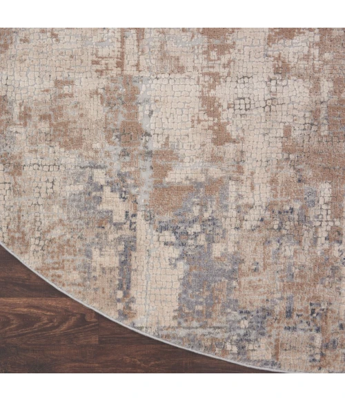 Nourison Rustic Textures Area Rug RUS06 Beige/Grey 7'10" Round