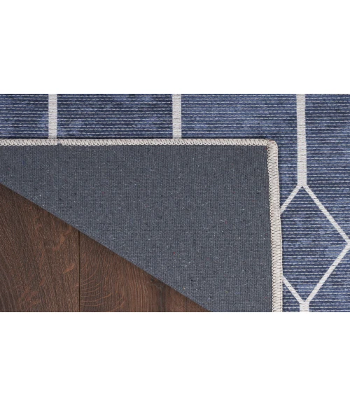 Nicole Curtis Machine Washable Series 1 Navy SR107 2 ft. 2 in. X 10 ft. Rectangle Rug
