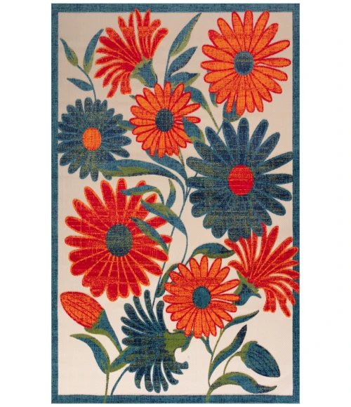 Nourison Aloha Ivory Multicolor ALH33 9 ft. X 12 ft. Rectangle Rug
