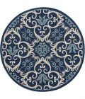 Nourison Caribbean Round Area Rug CRB02-Navy