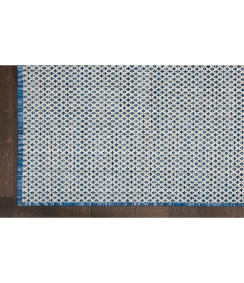 Nourison Courtyard Ivory Blue COU01 8 ft. Square Rug