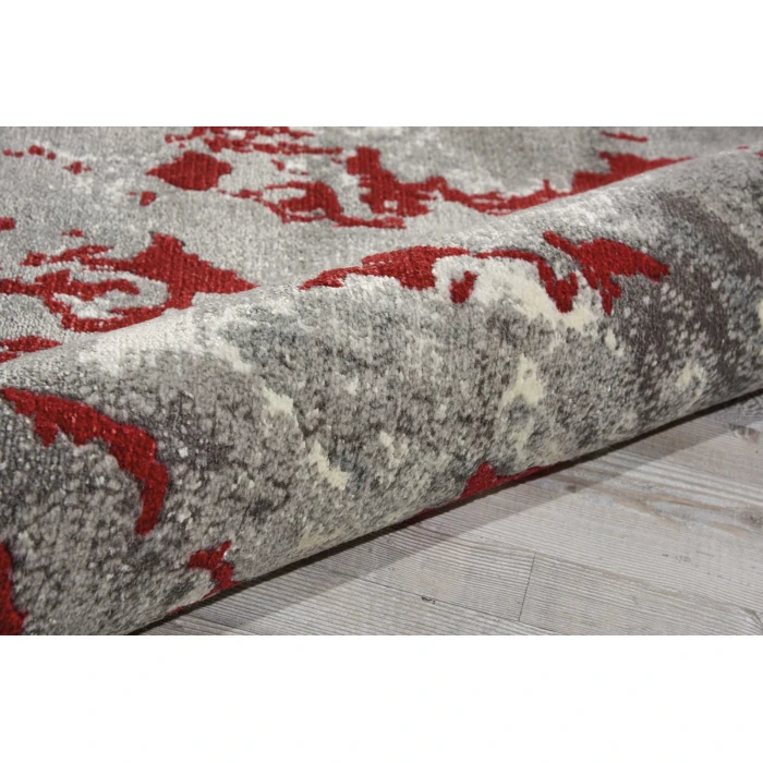 Nourison Twilight Round Area Rug TWI21 Grey/Red 8' Round