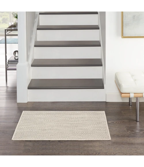 Nourison Courtyard Area Rug COU01 Ivory Silver 2' x 3'