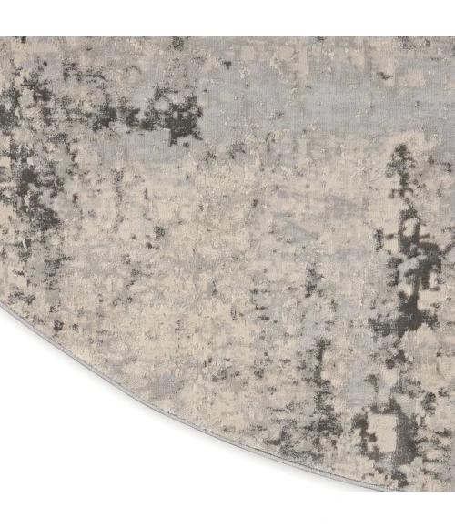 Nourison Rustic Textures Area Rug RUS07 Grey/Beige 5'3" Round