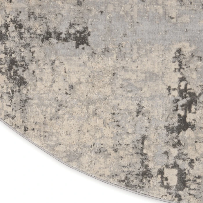 Nourison Rustic Textures Area Rug RUS07 Grey/Beige 5'3" Round