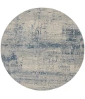 Nourison Rustic Textures Area Rug RUS10 Ivory Blue 7'10" Round